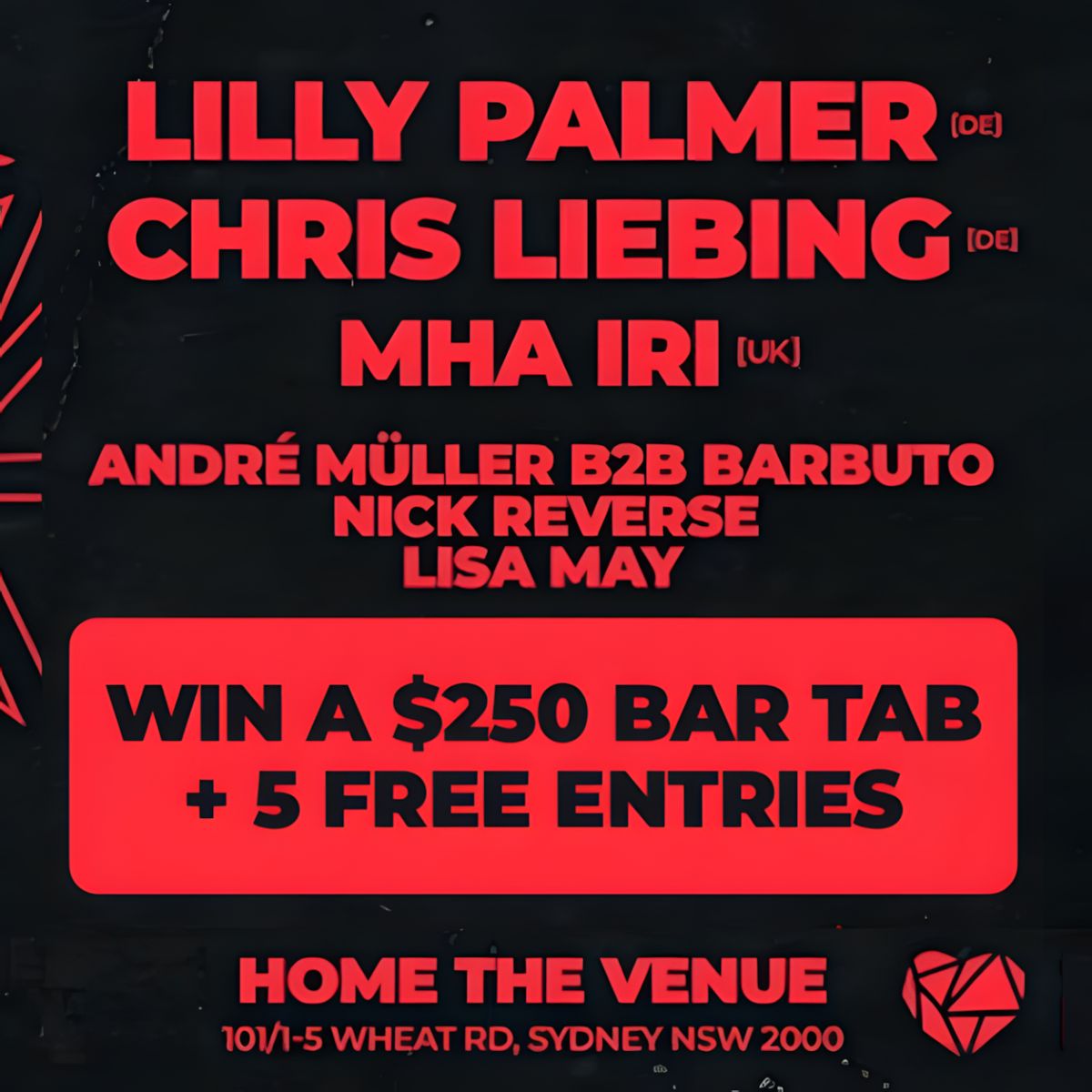 WIN A $250 BAR TAB + ENTRY